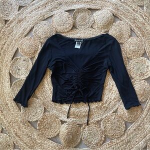Vintage Y2K Bebe Black Ruched Women's Top